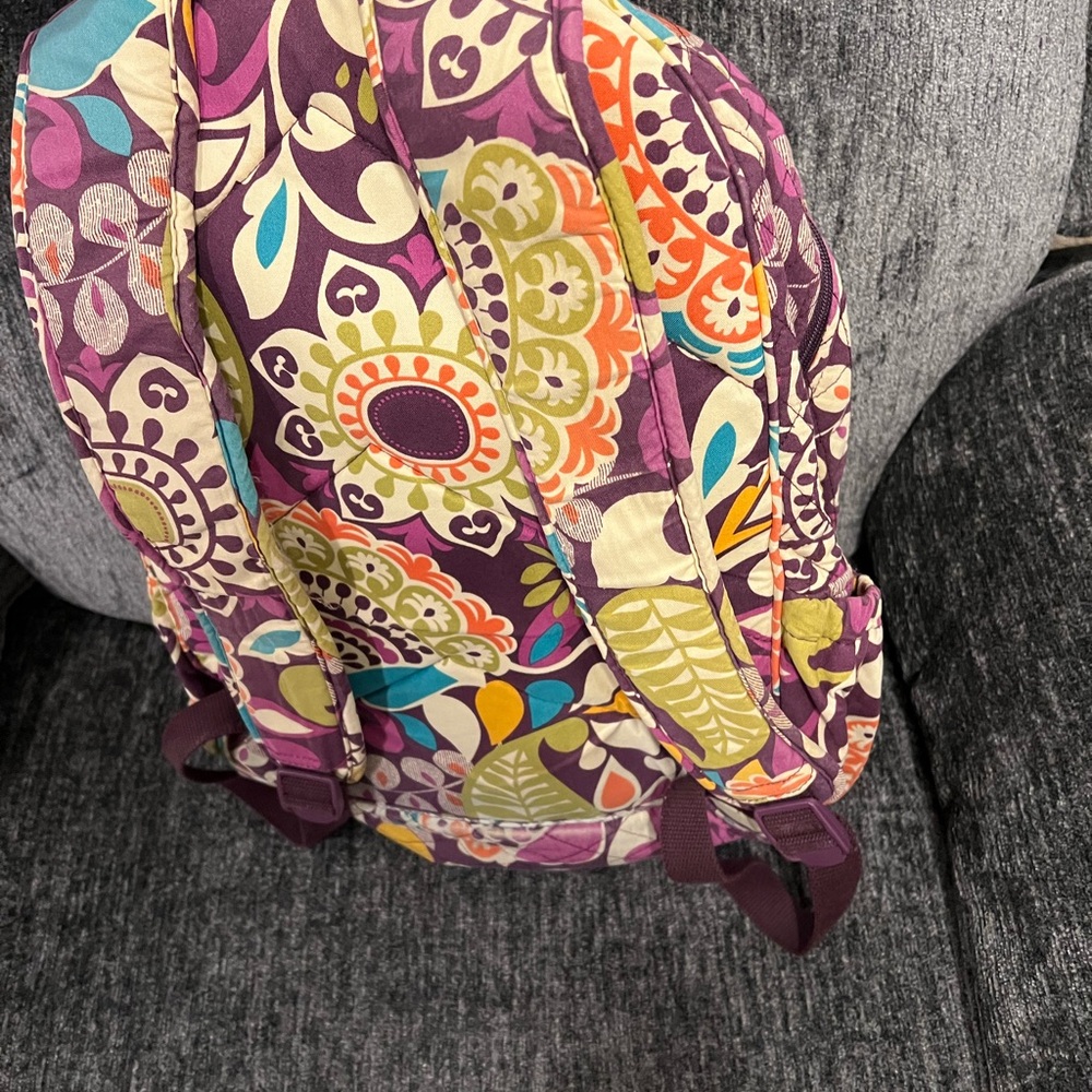 Vera Bradley Quilted Backpack in Plum Crazy (retired pattern) - Picture 2 of 7